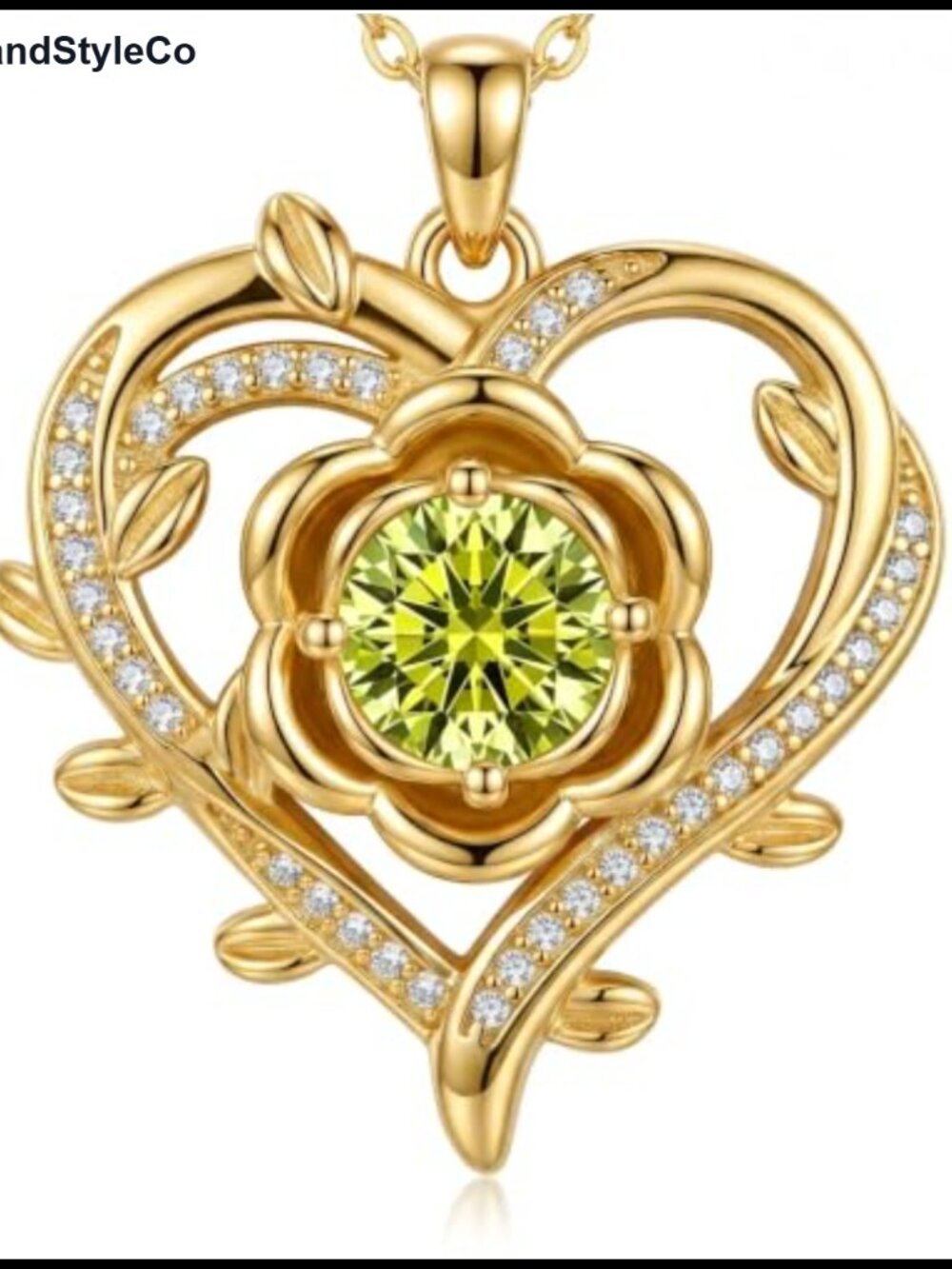 18K Gold Heart Necklace 1CT Moissanite or Birthstone Pendant for Women